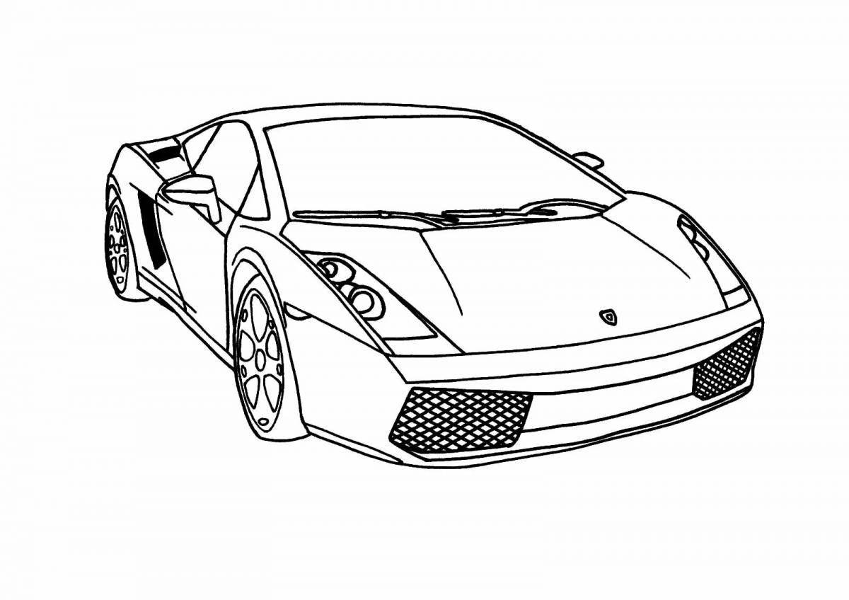 Animated sports car coloring page