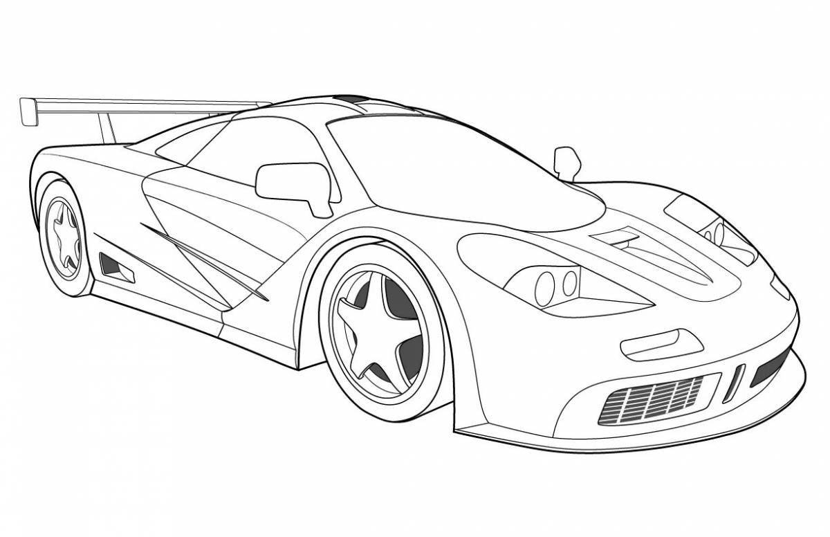 Fancy sports car coloring page