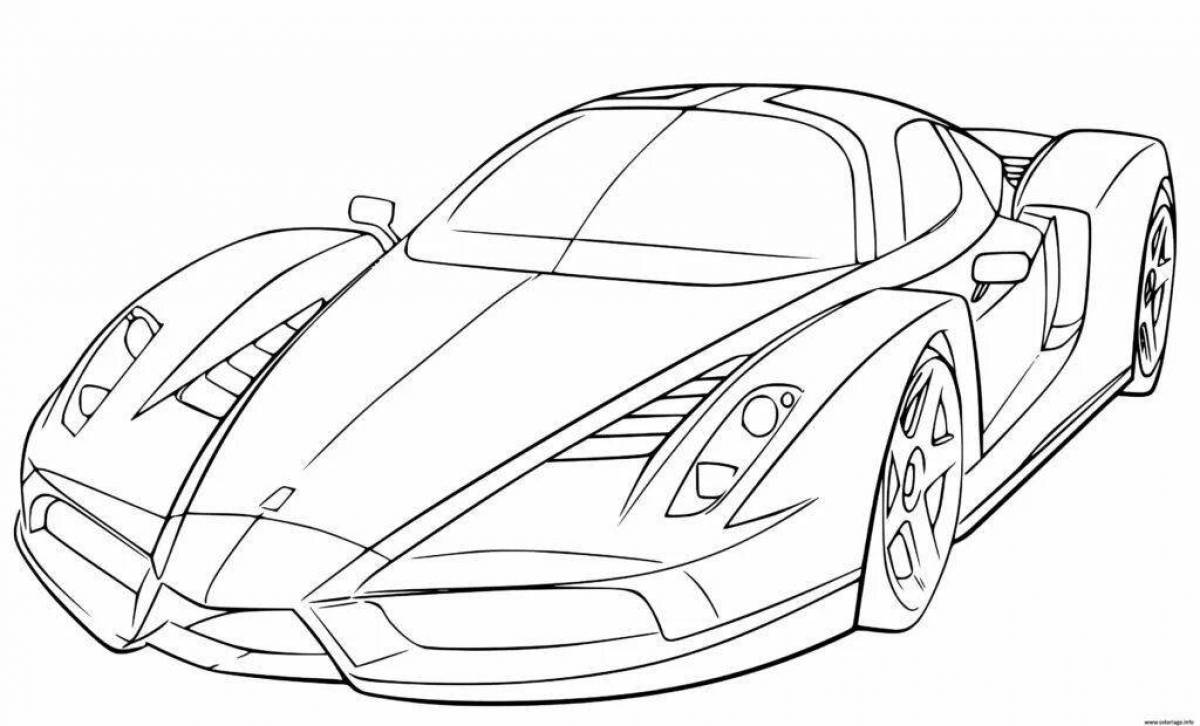 Zany sports car coloring page