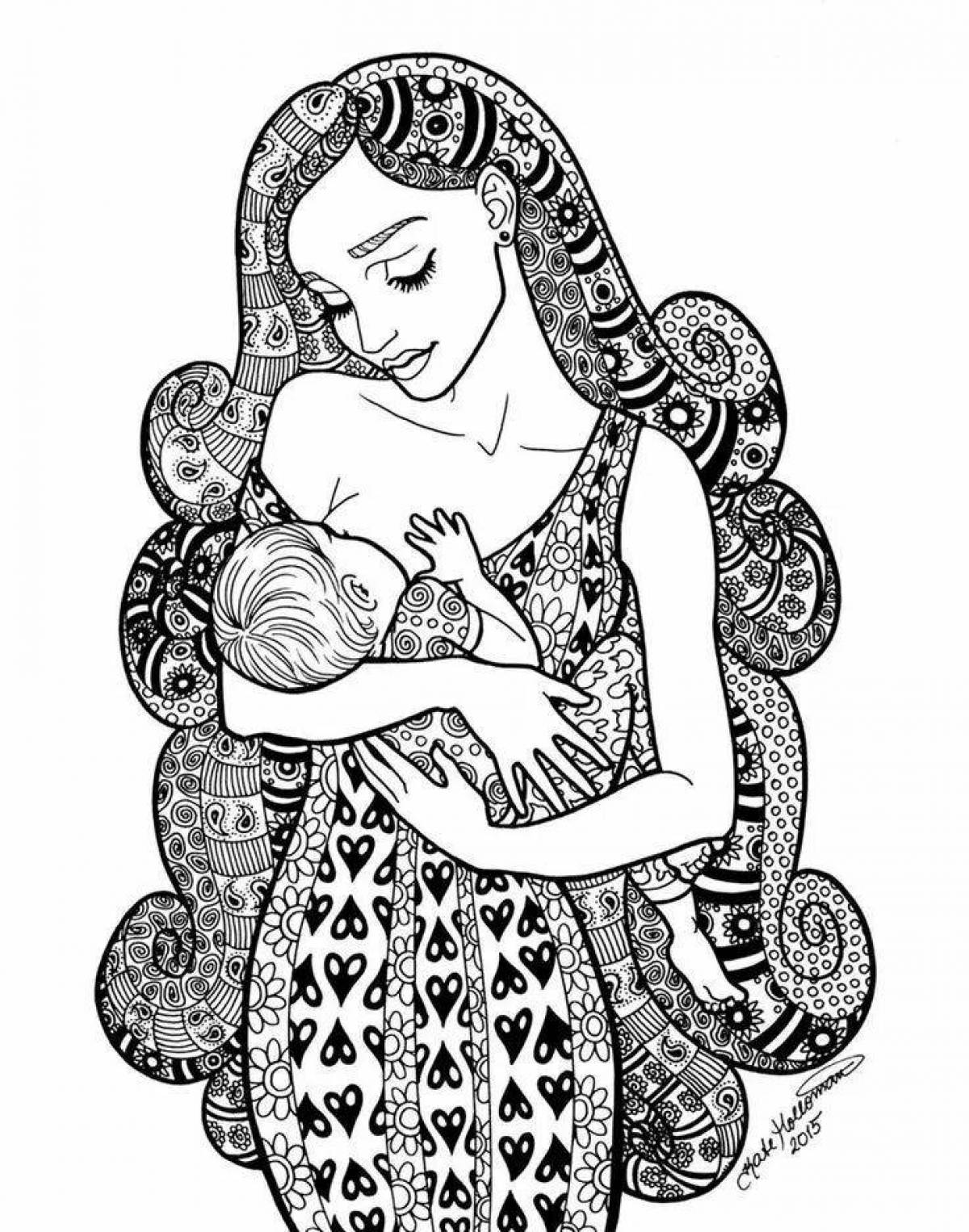 Coloring page blessed pregnant woman