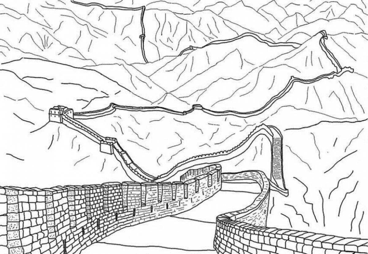 Shining Chinese wall coloring page