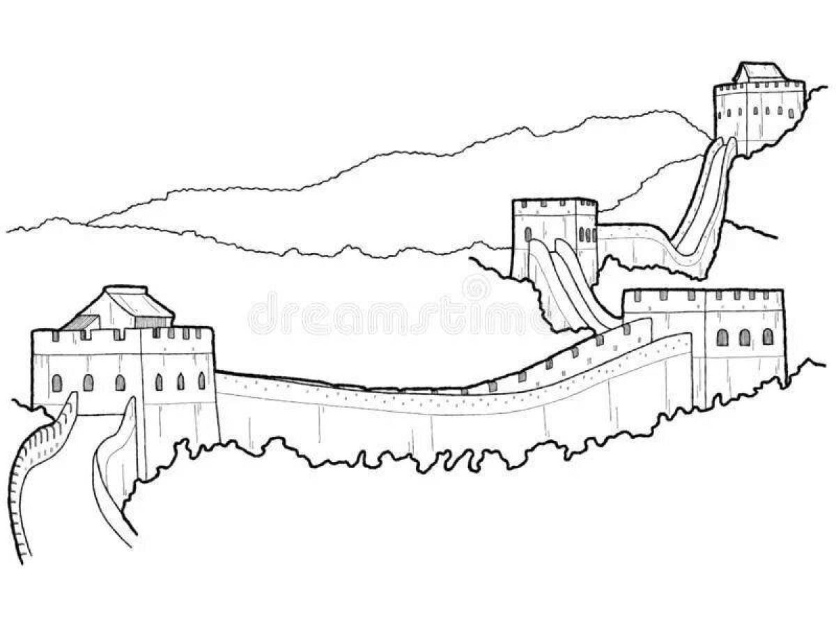 Gorgeous Chinese wall coloring page