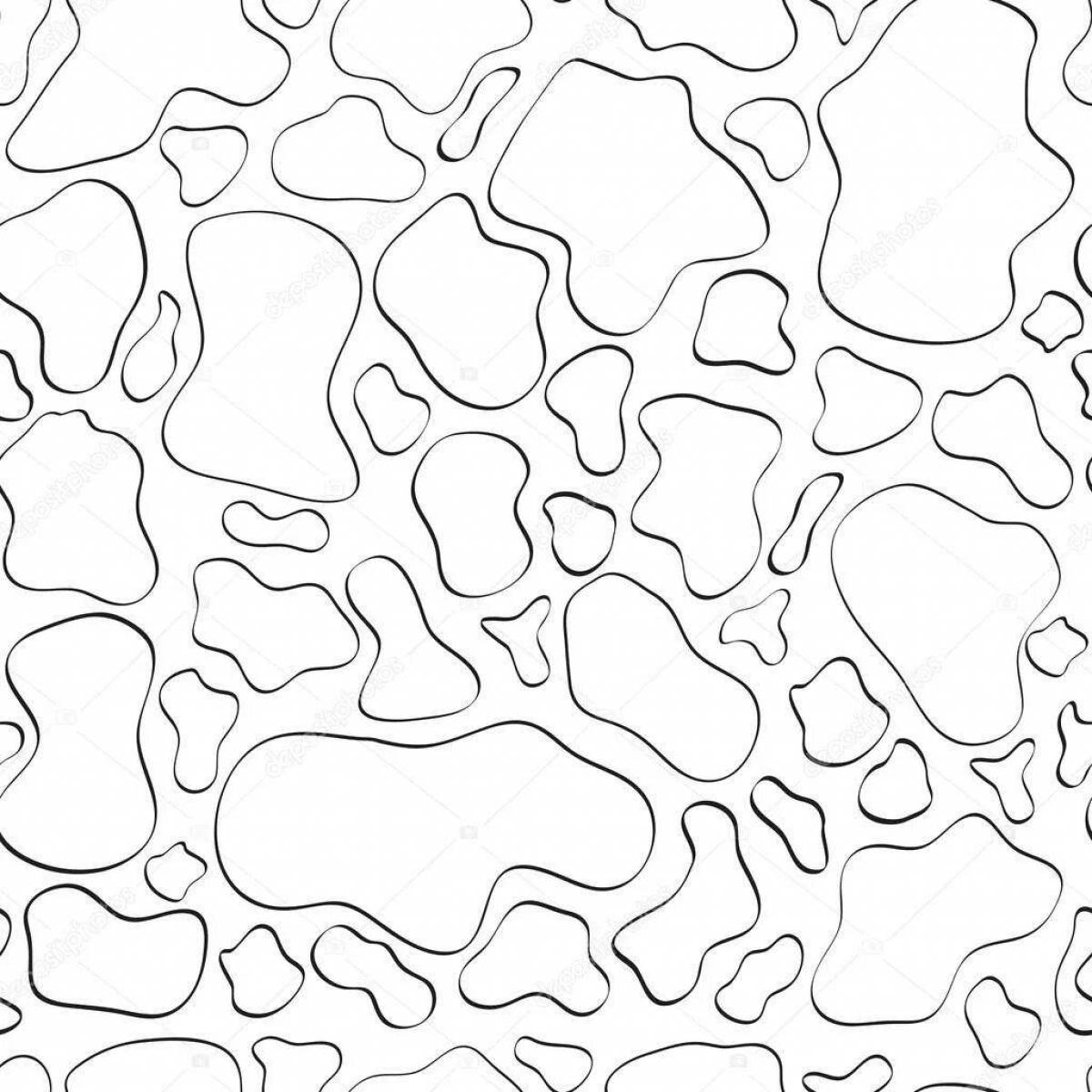 Colorful cow print coloring page