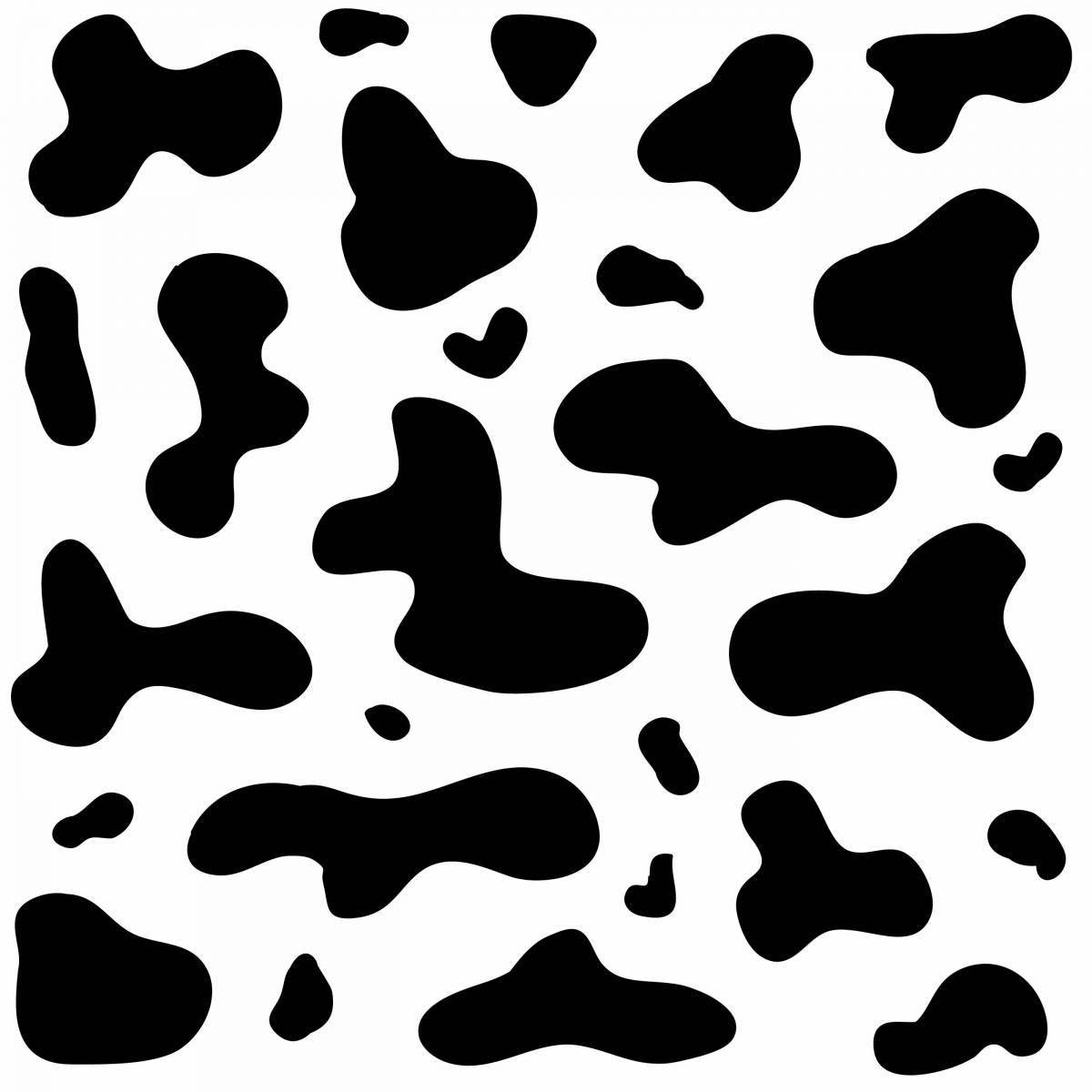 Animated cow print coloring page