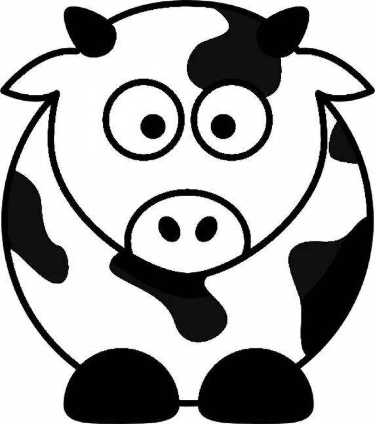 Attractive cow print coloring page