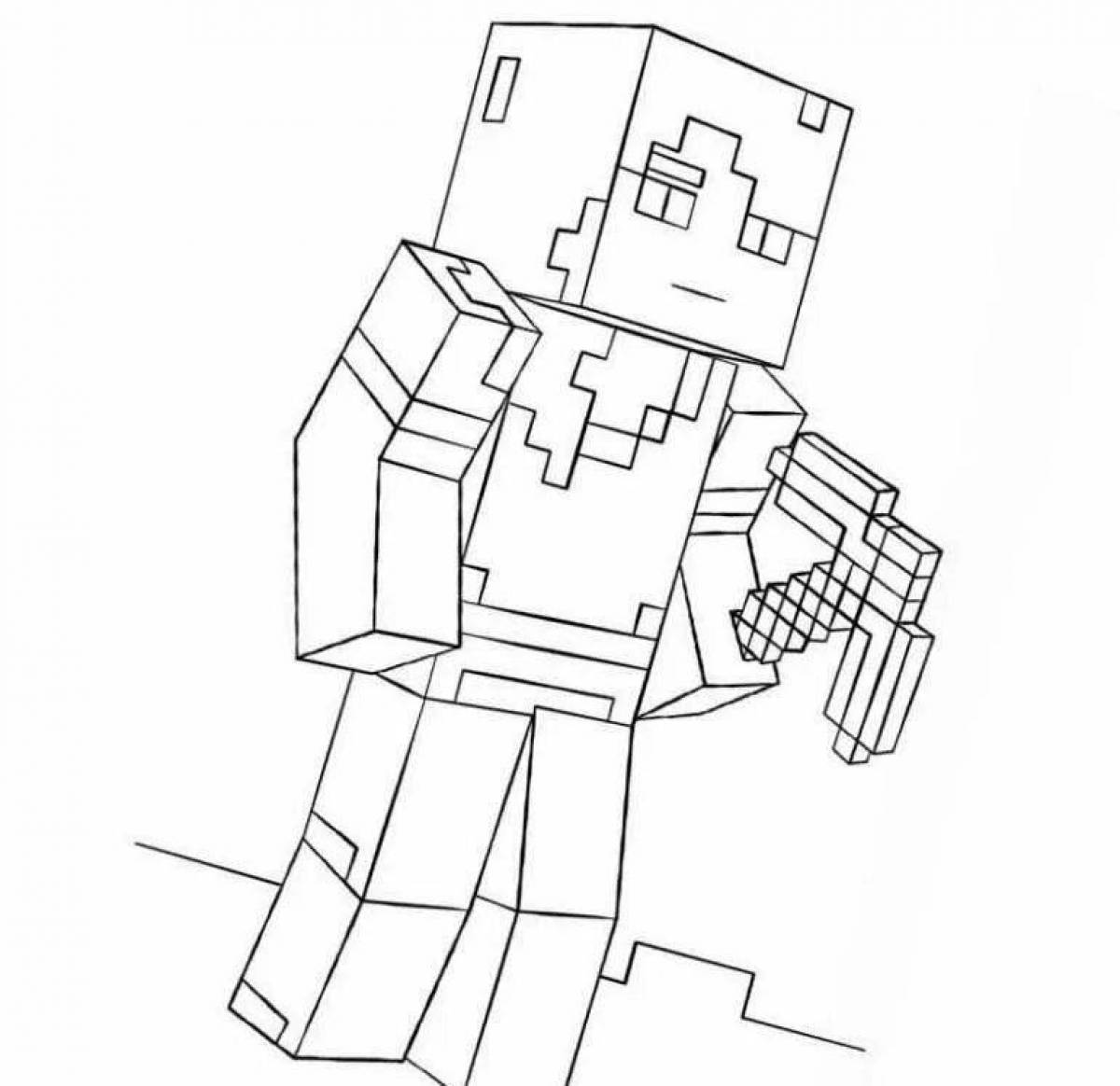 Innovative minecraft man coloring