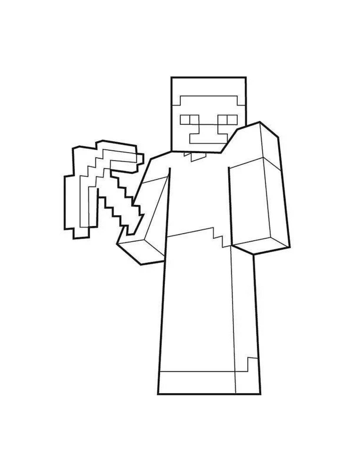 Minecraft man splash coloring page