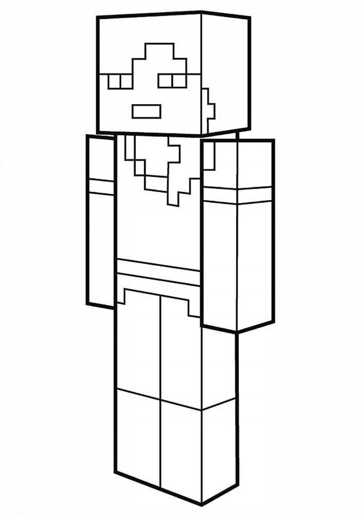 Minecraft man coloring book