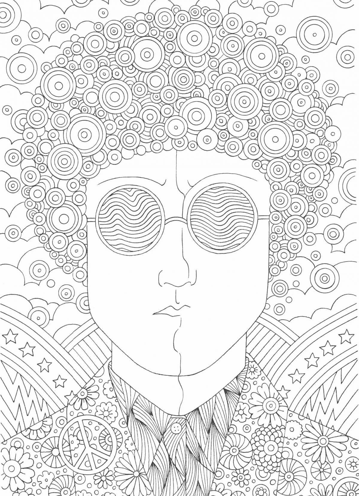 Inspiring anti-stress people coloring page