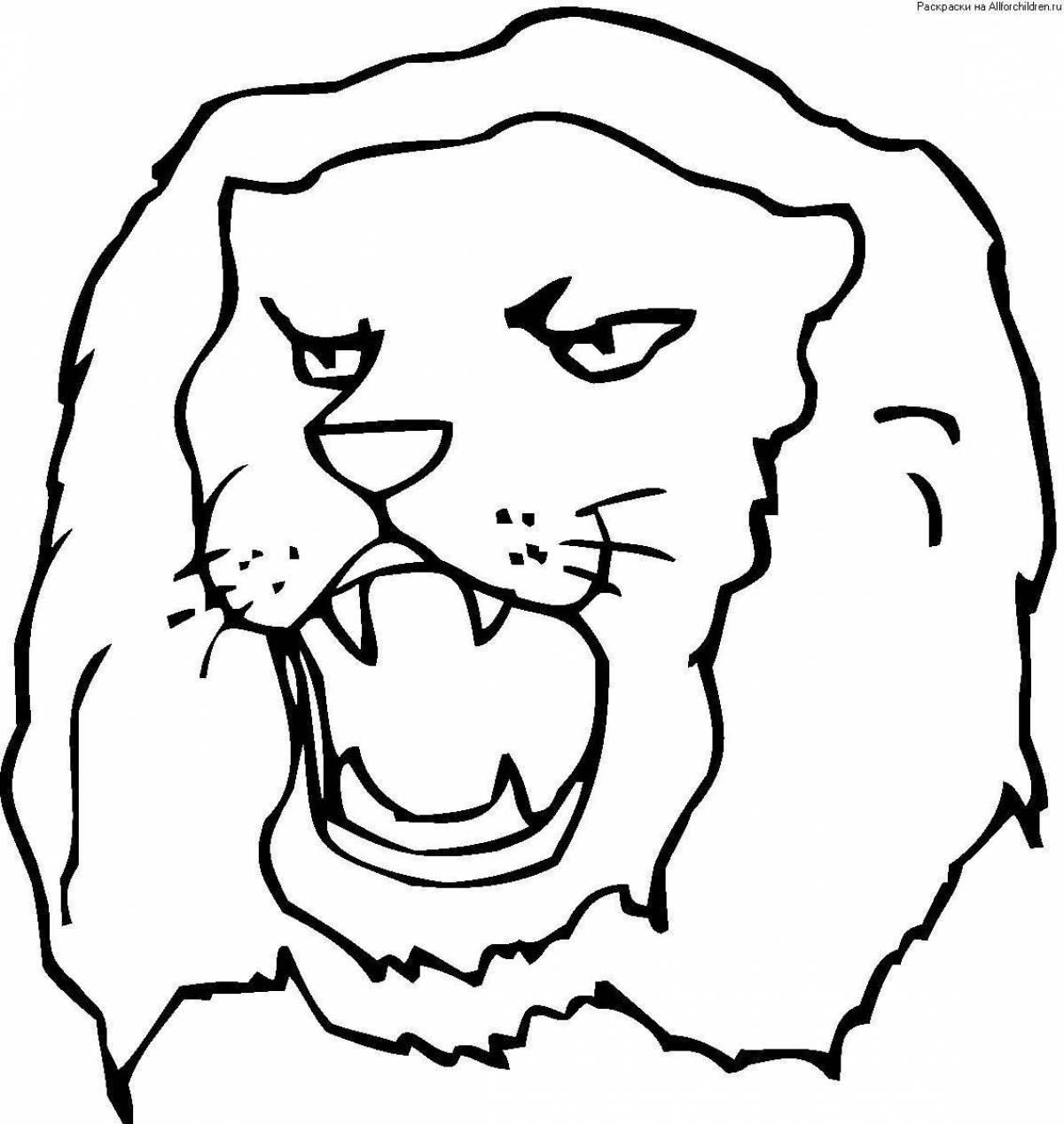 Coloring book bright lion head