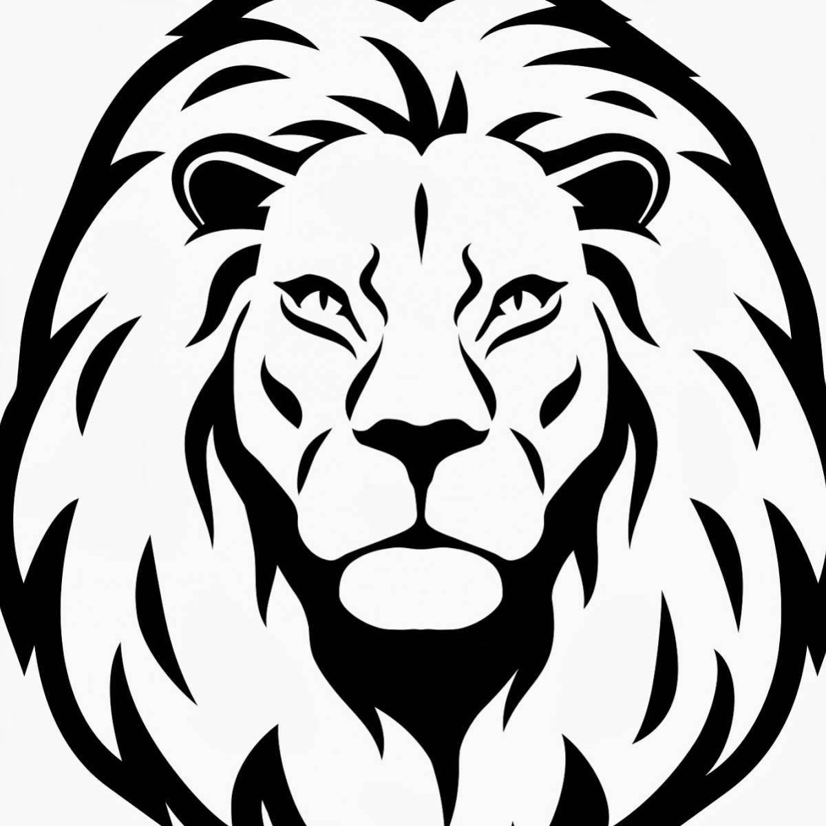 Страница раскраски царственной головы льва