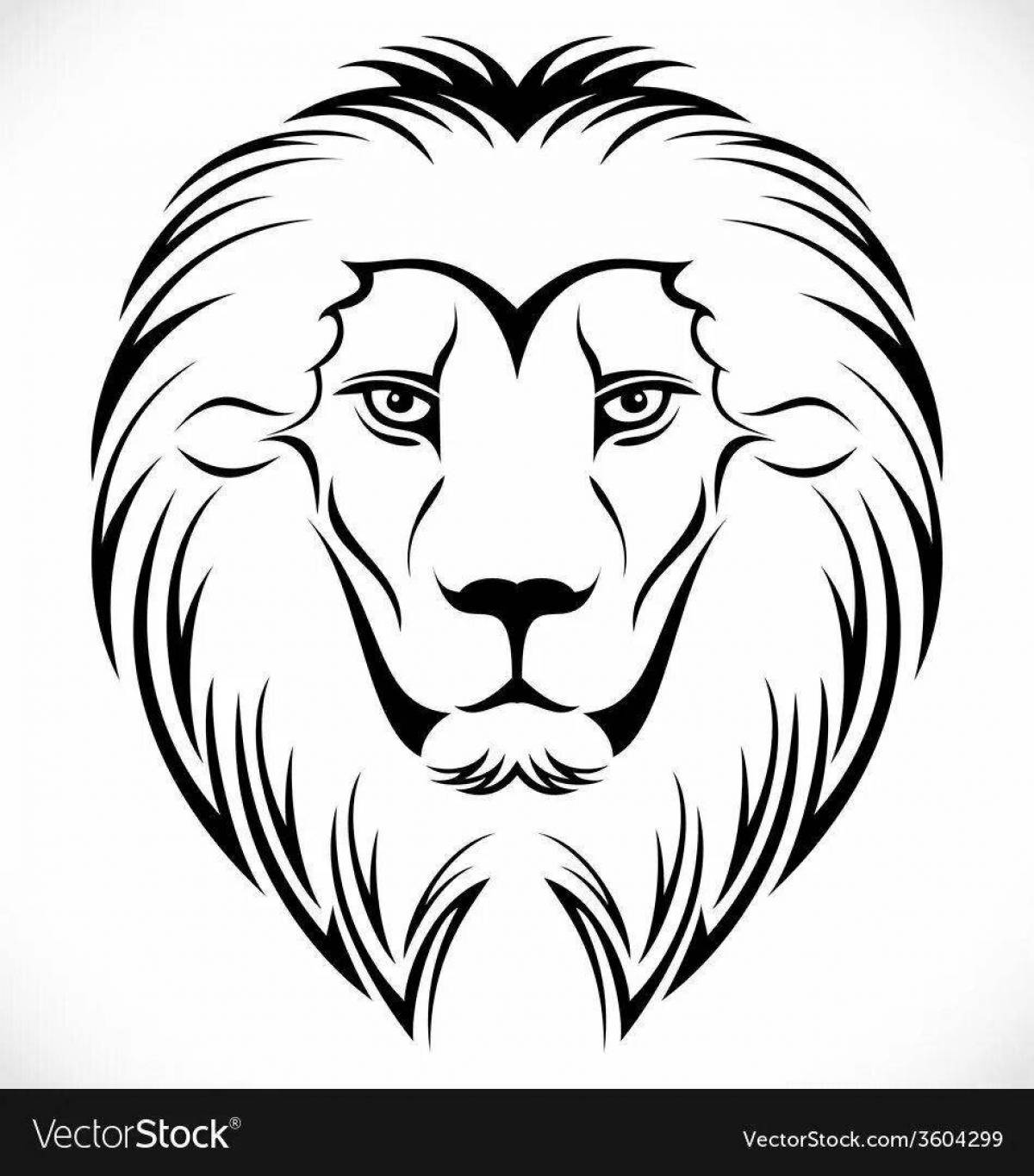 Large lion head coloring page