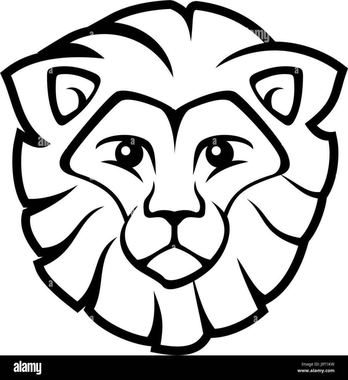 Awesome lion head coloring page