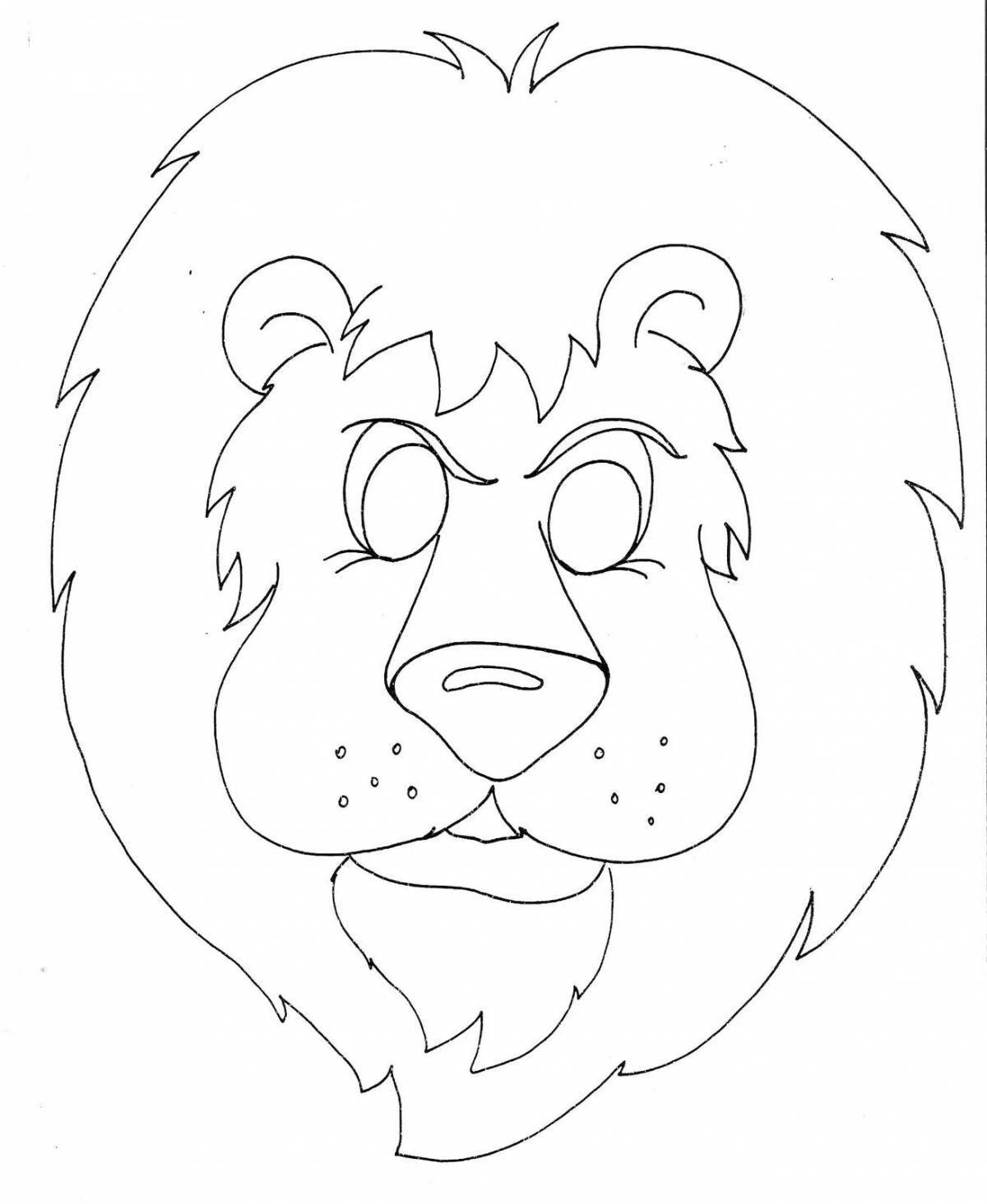 Glitter lion head coloring page