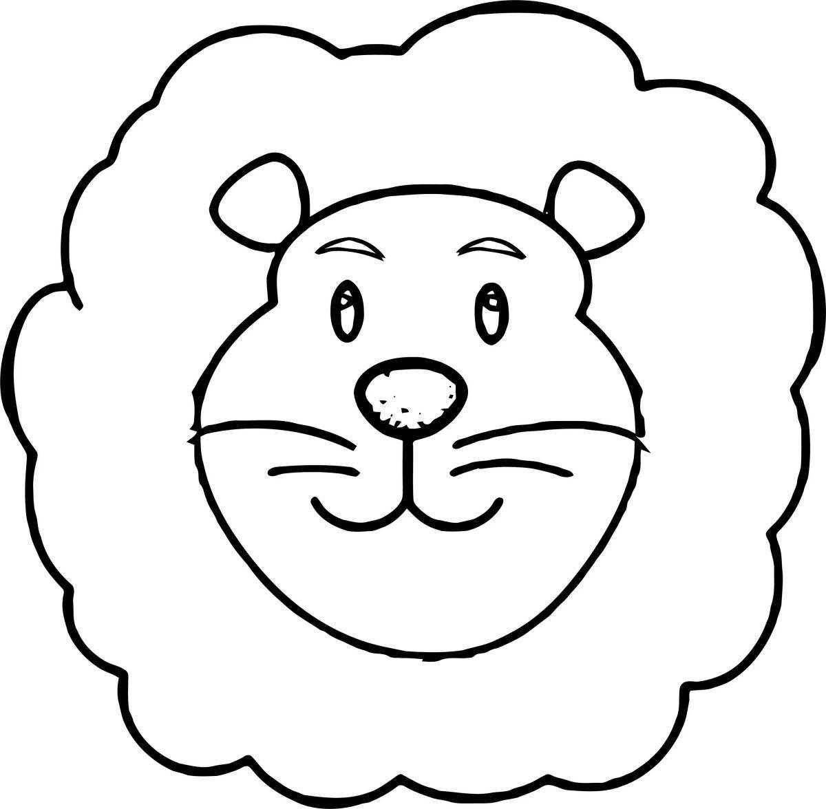 Fine lion head coloring page