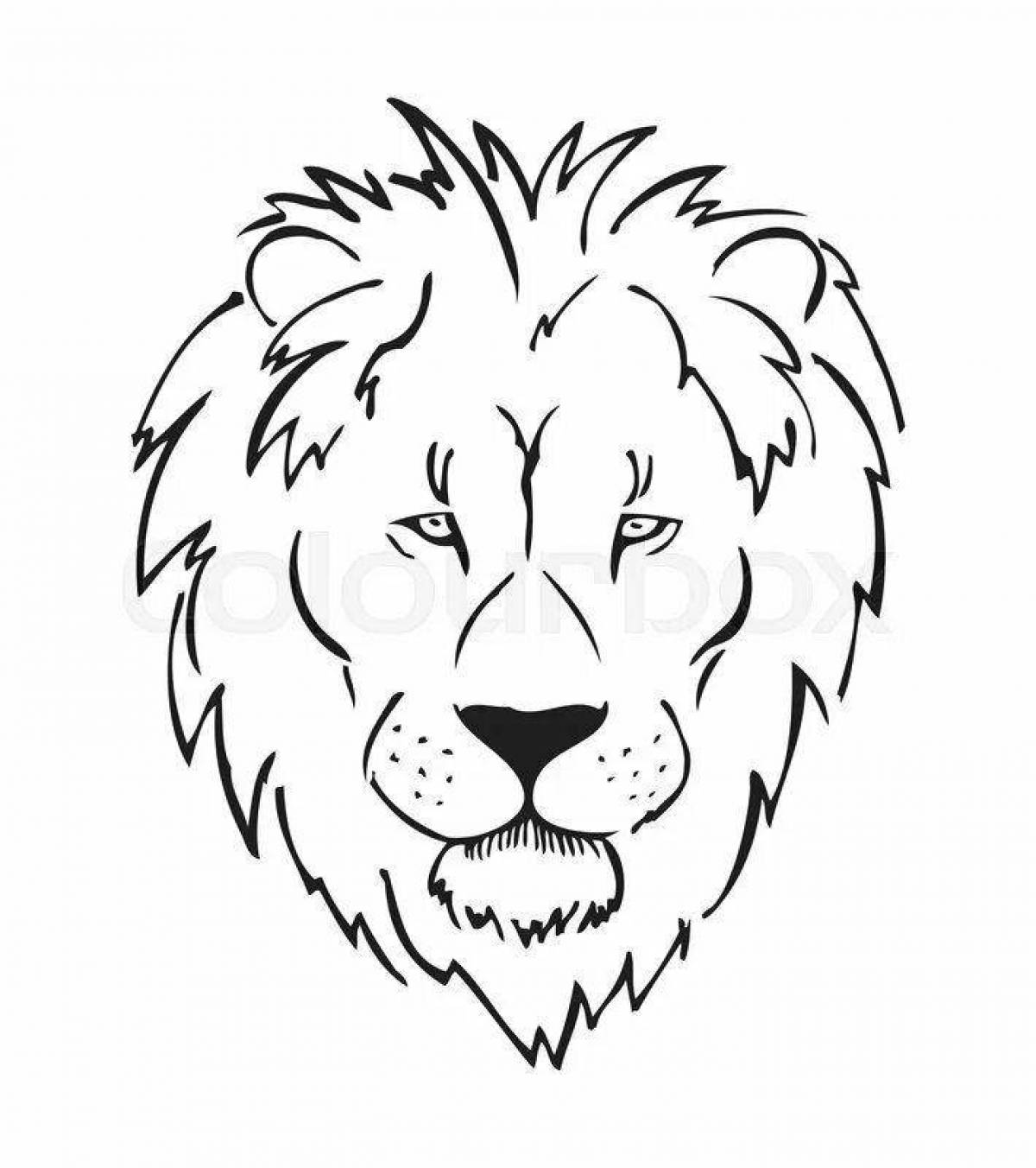 Раскраска голова благородного льва