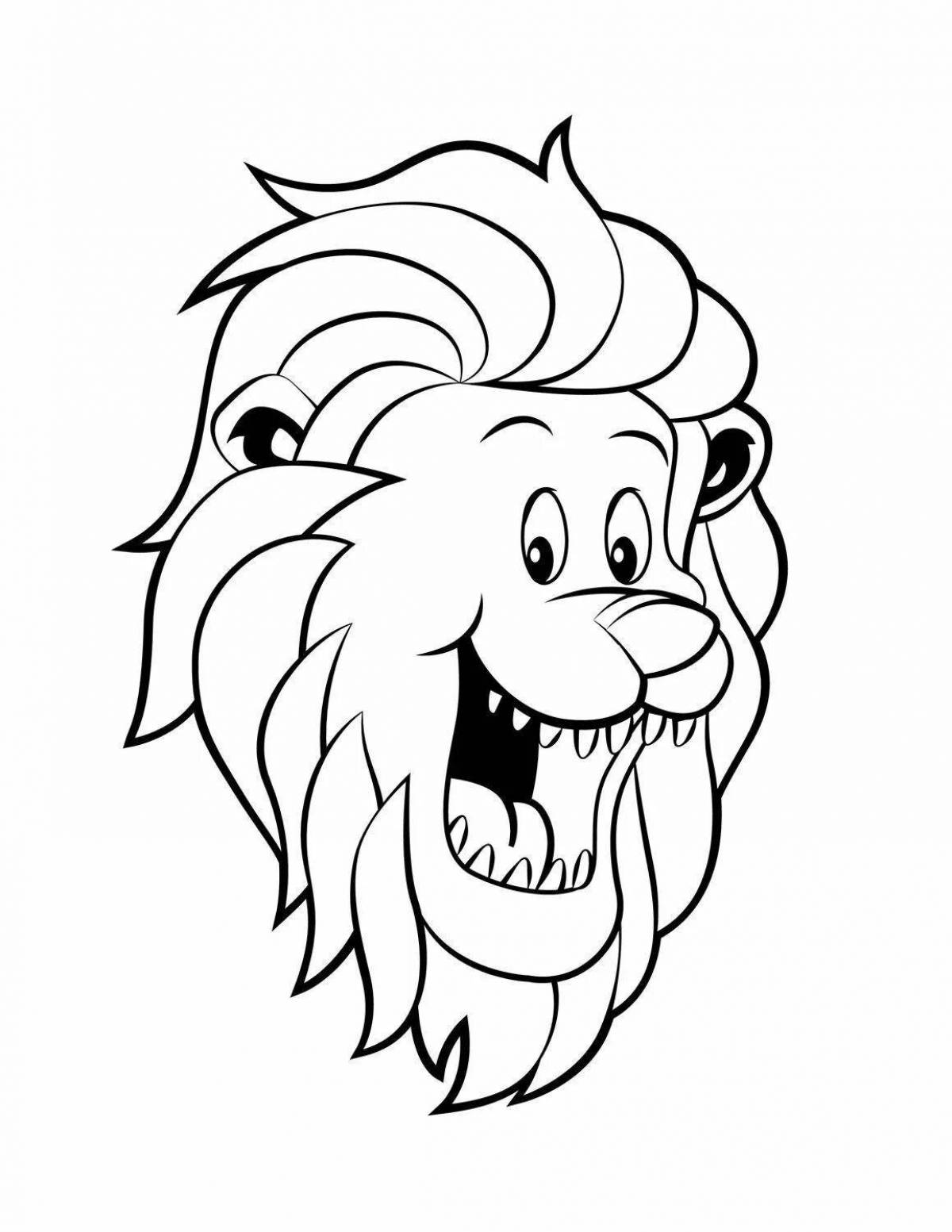 Flowering lion head coloring page
