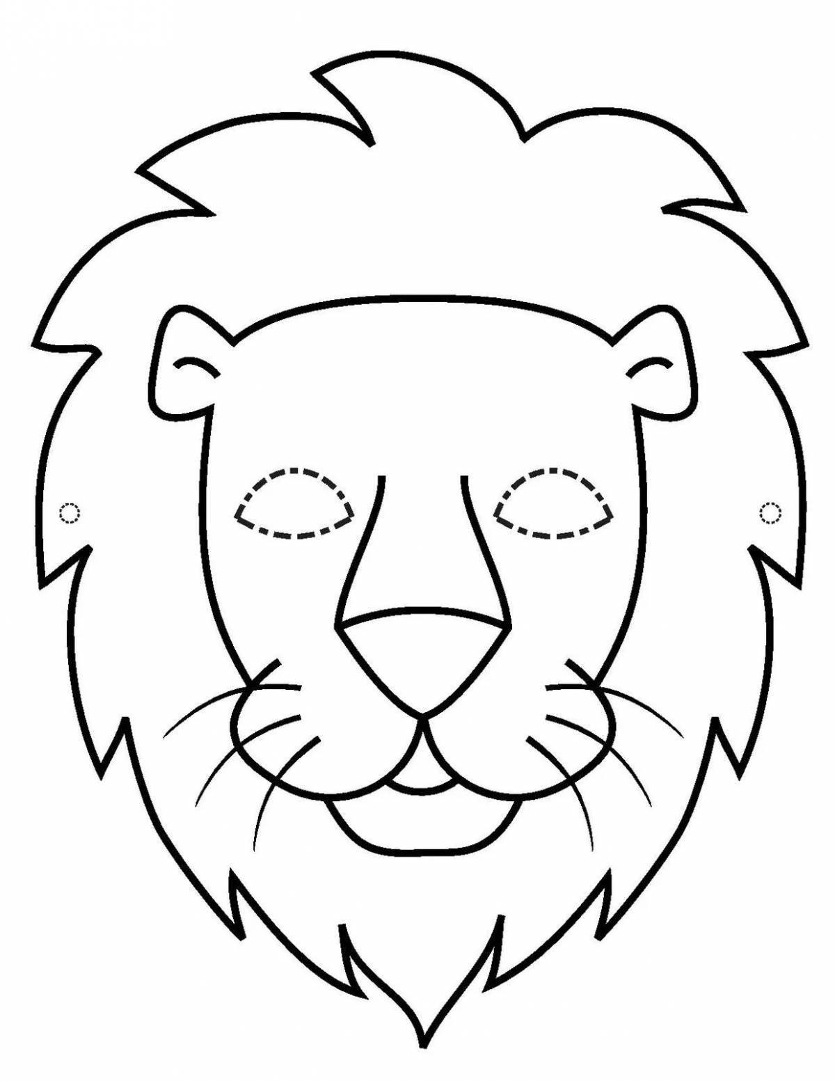 Decorated lion head coloring page