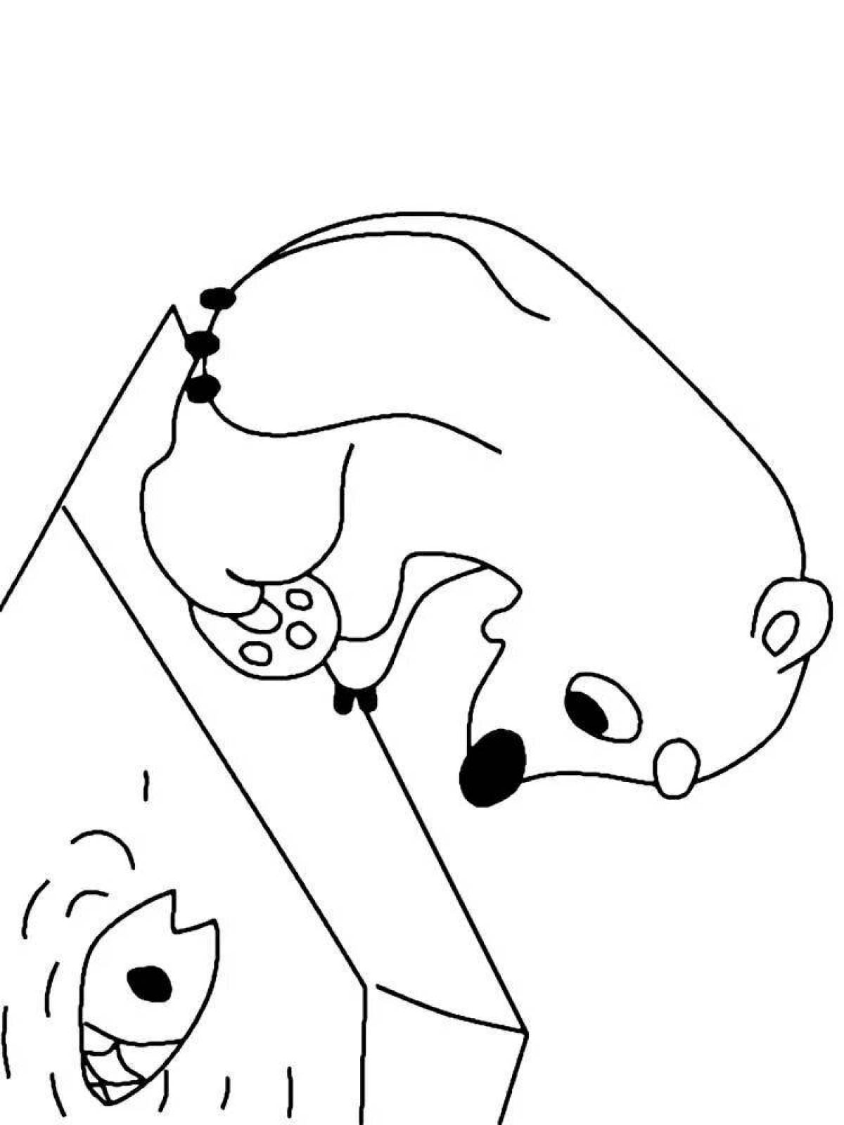 Umka funny bear coloring page