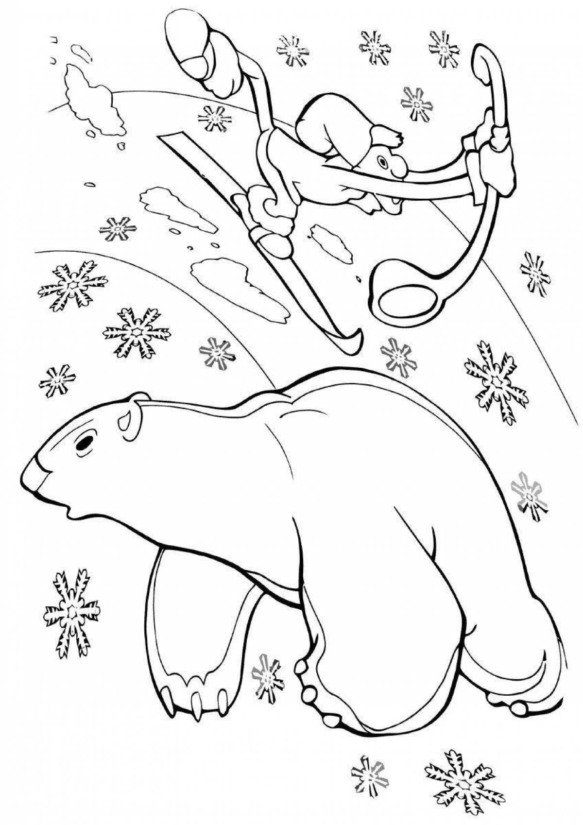 Coloring funny bear umka