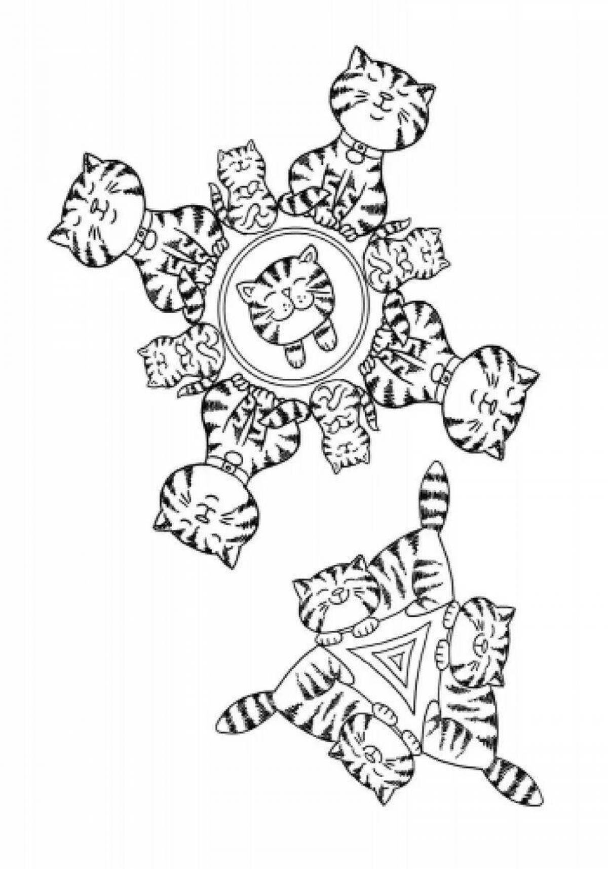 Million cats playful coloring page