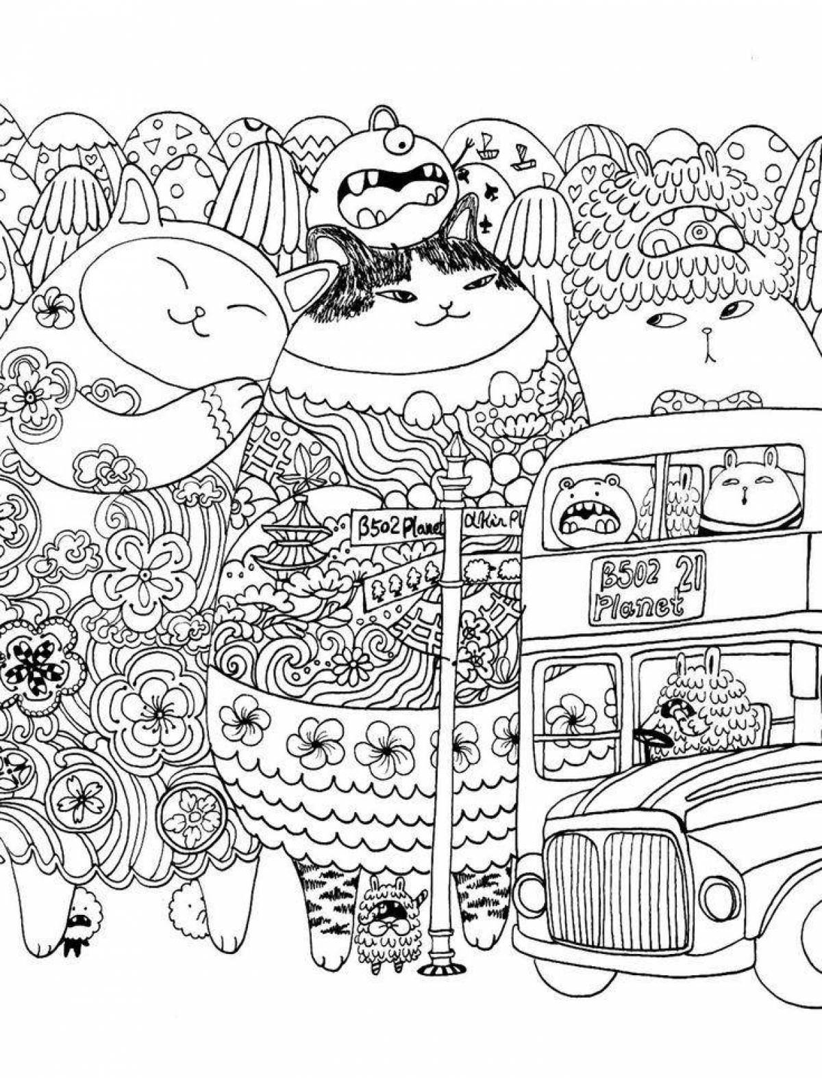Million cats animated coloring page