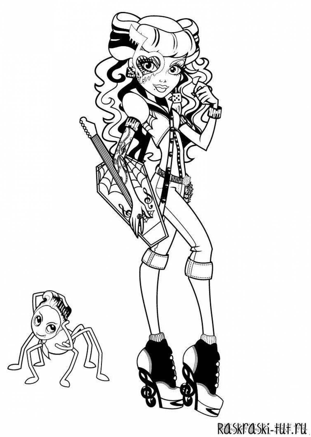 Monster high adorable coloring page