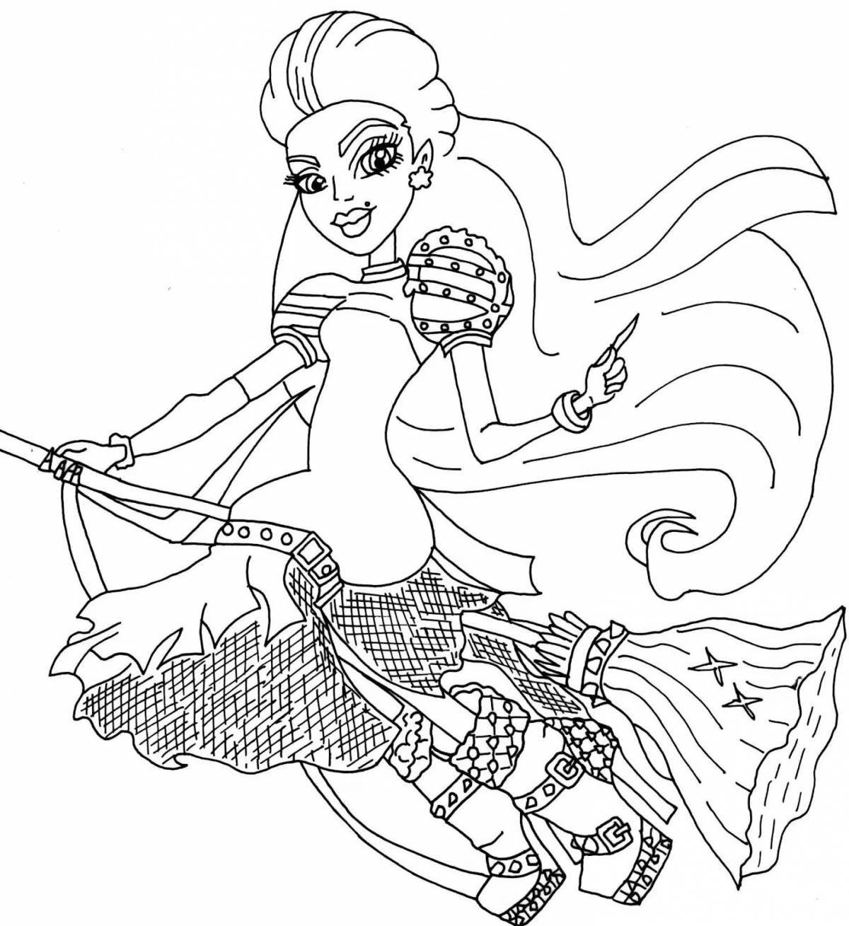 Monster high magic coloring page