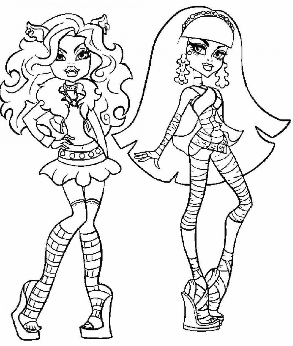 Monster high fun coloring page