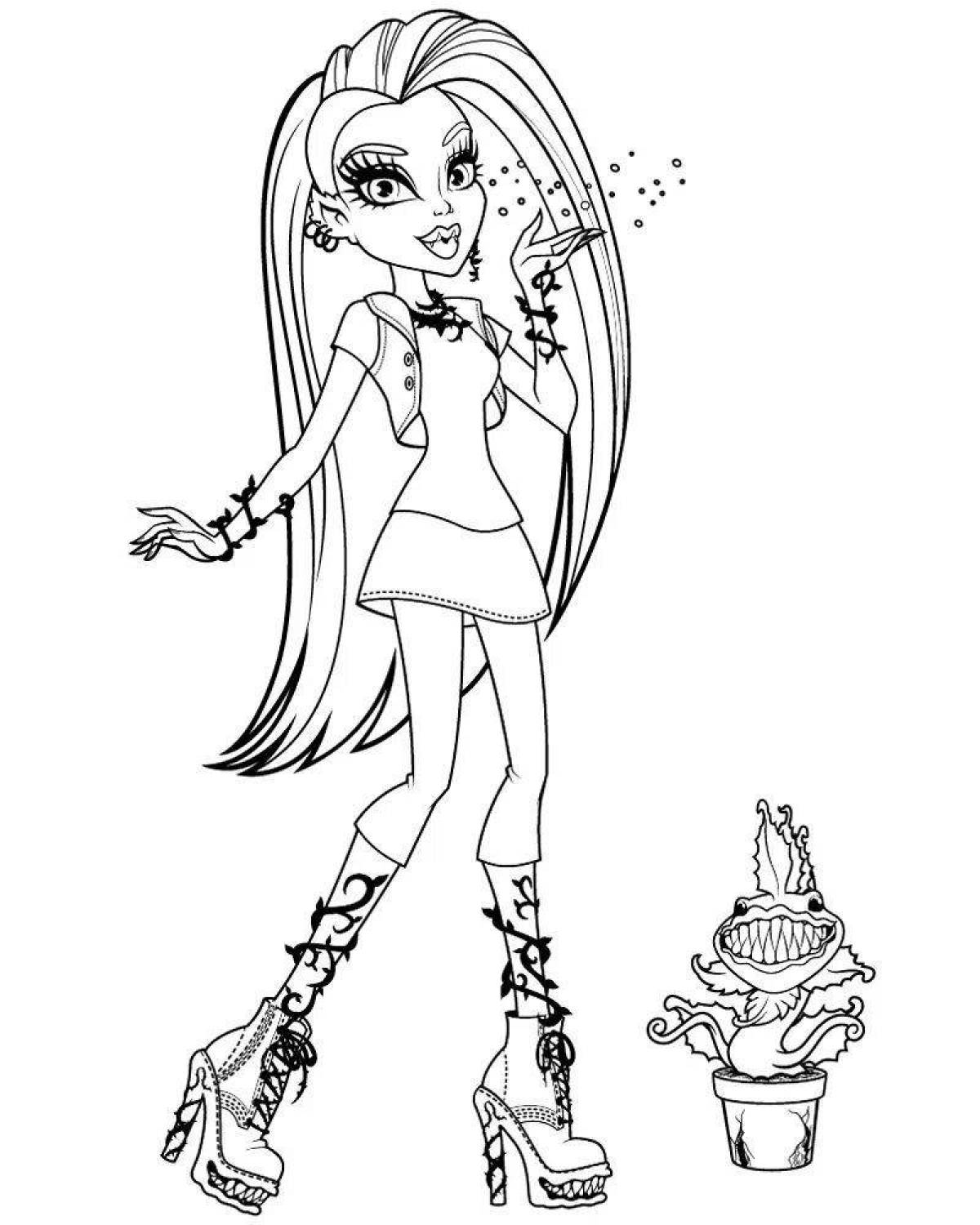 Delightful monster high coloring page
