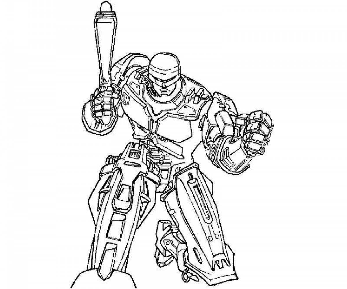 Dazzling police robot coloring book