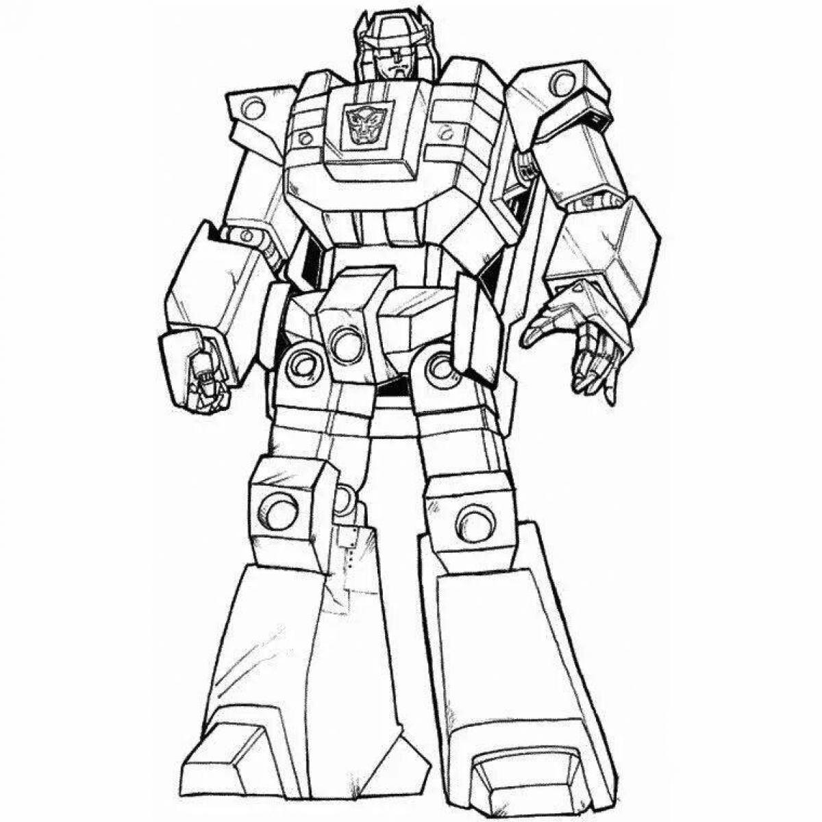 Coloring page exquisite police robot