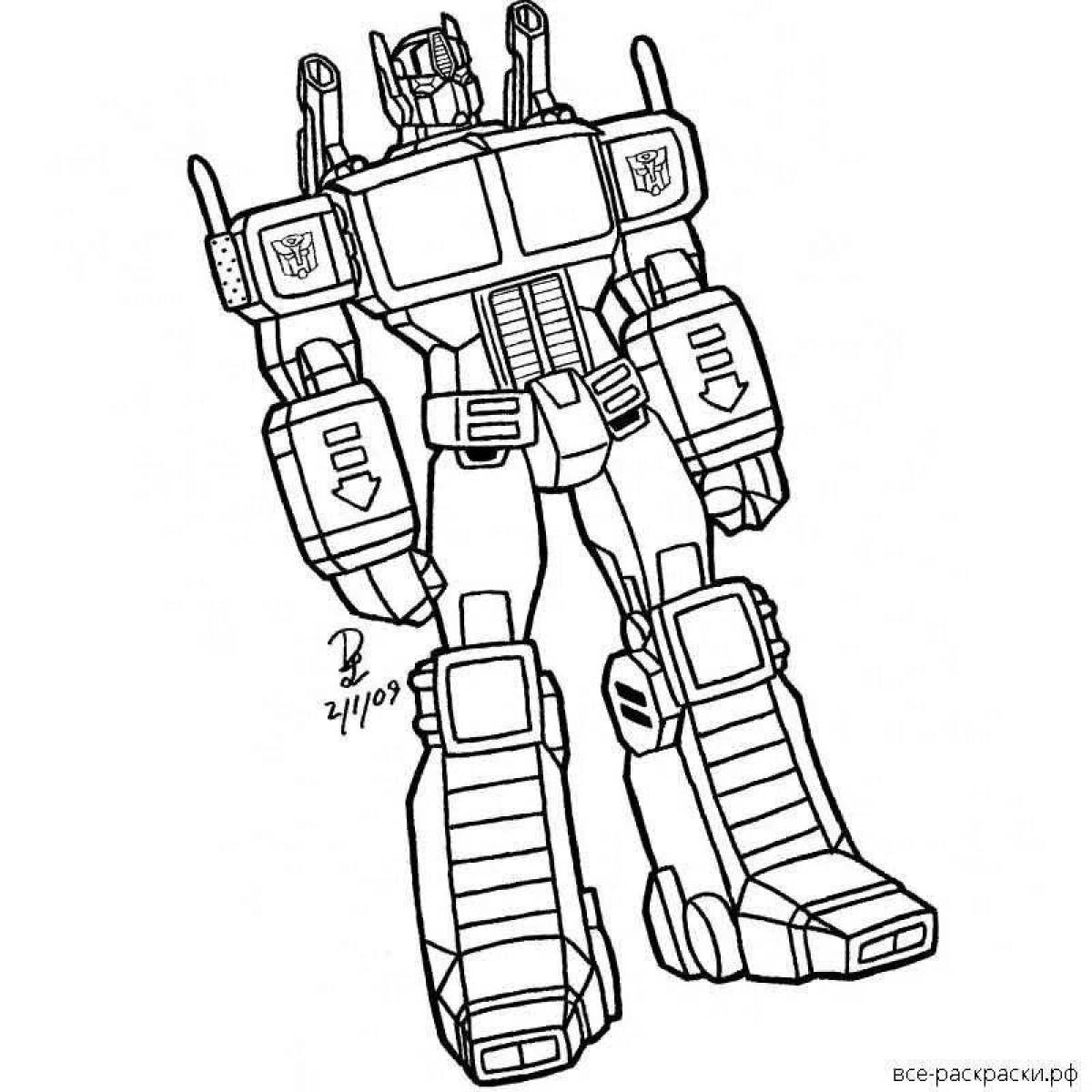 Impressive police robot coloring page