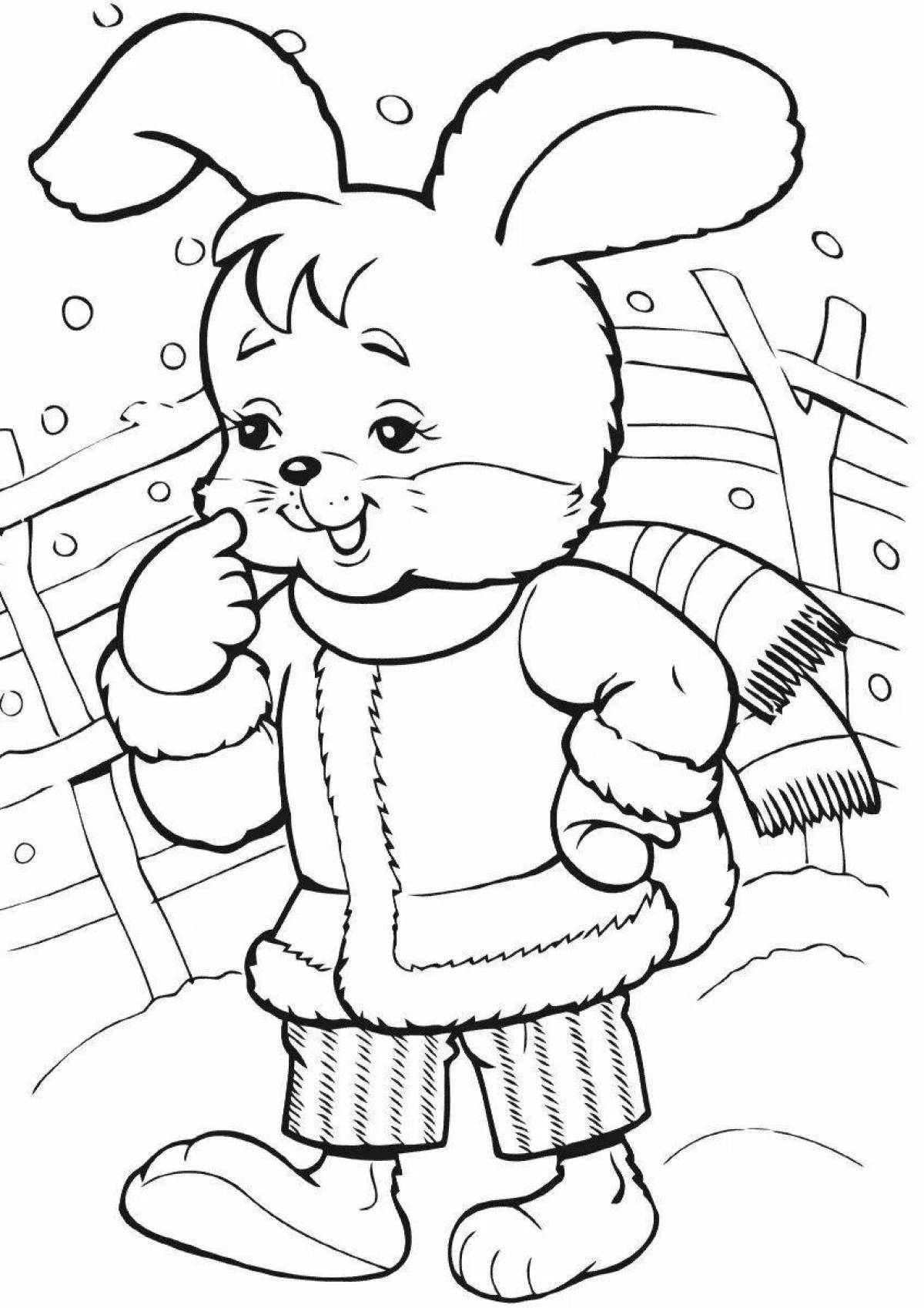 Coloring book glowing bouncer hare