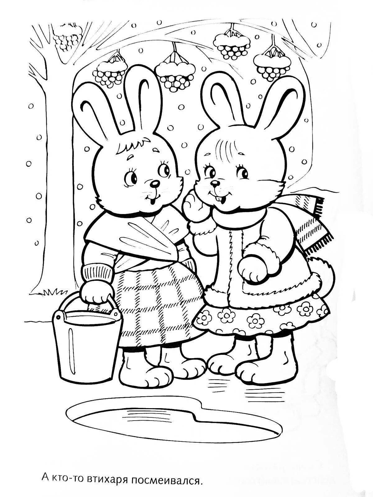 Animated bouncer hare coloring page