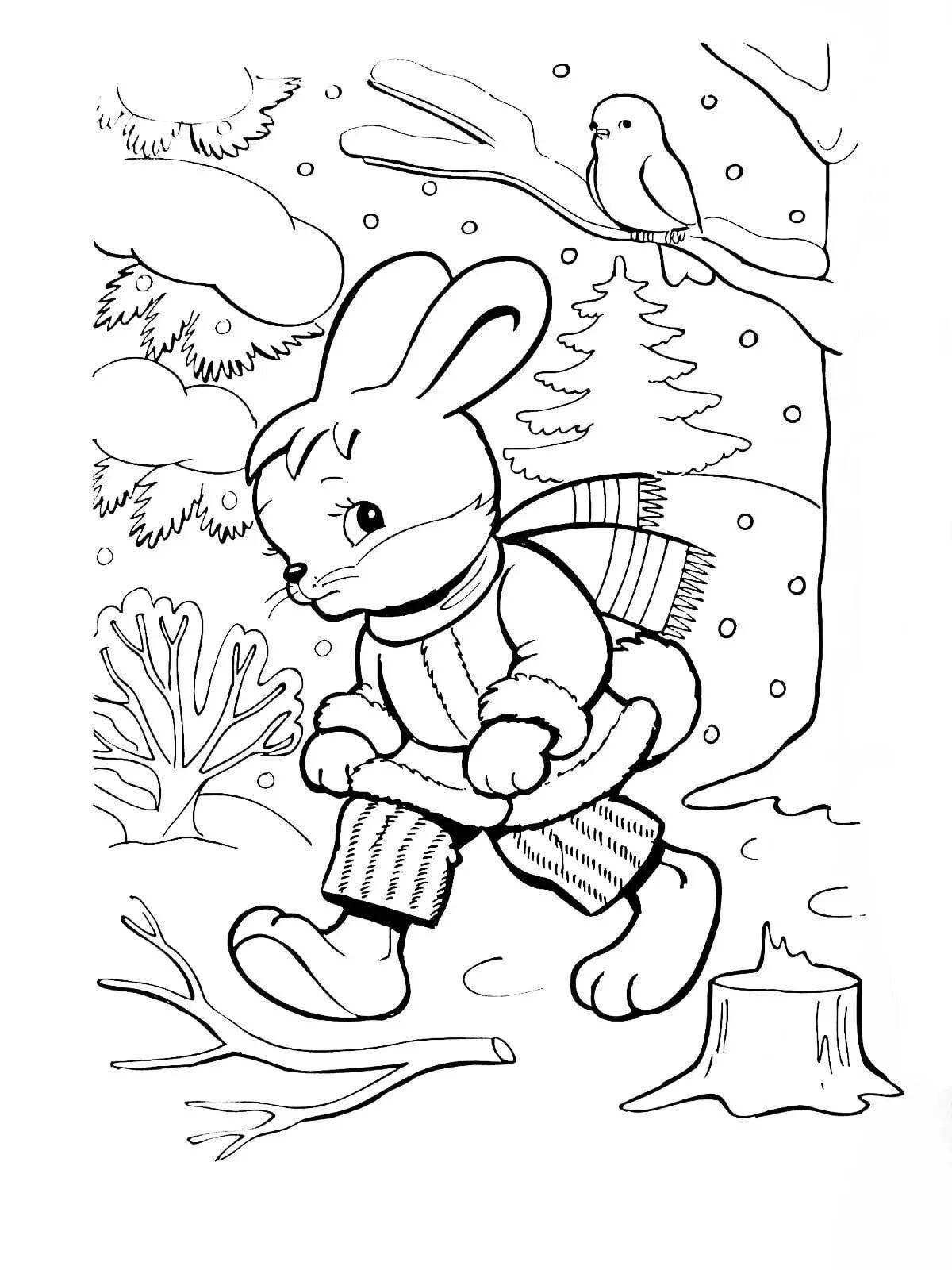 Coloring page magic hare bouncer