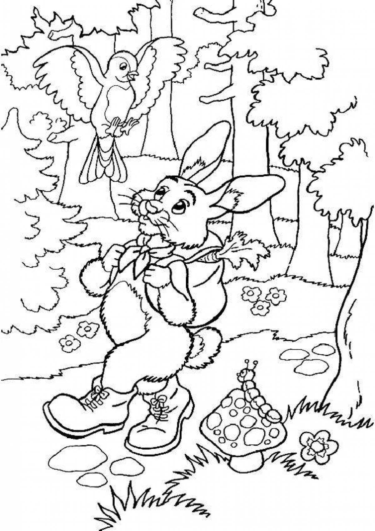 Coloring page bizarre bouncer hare
