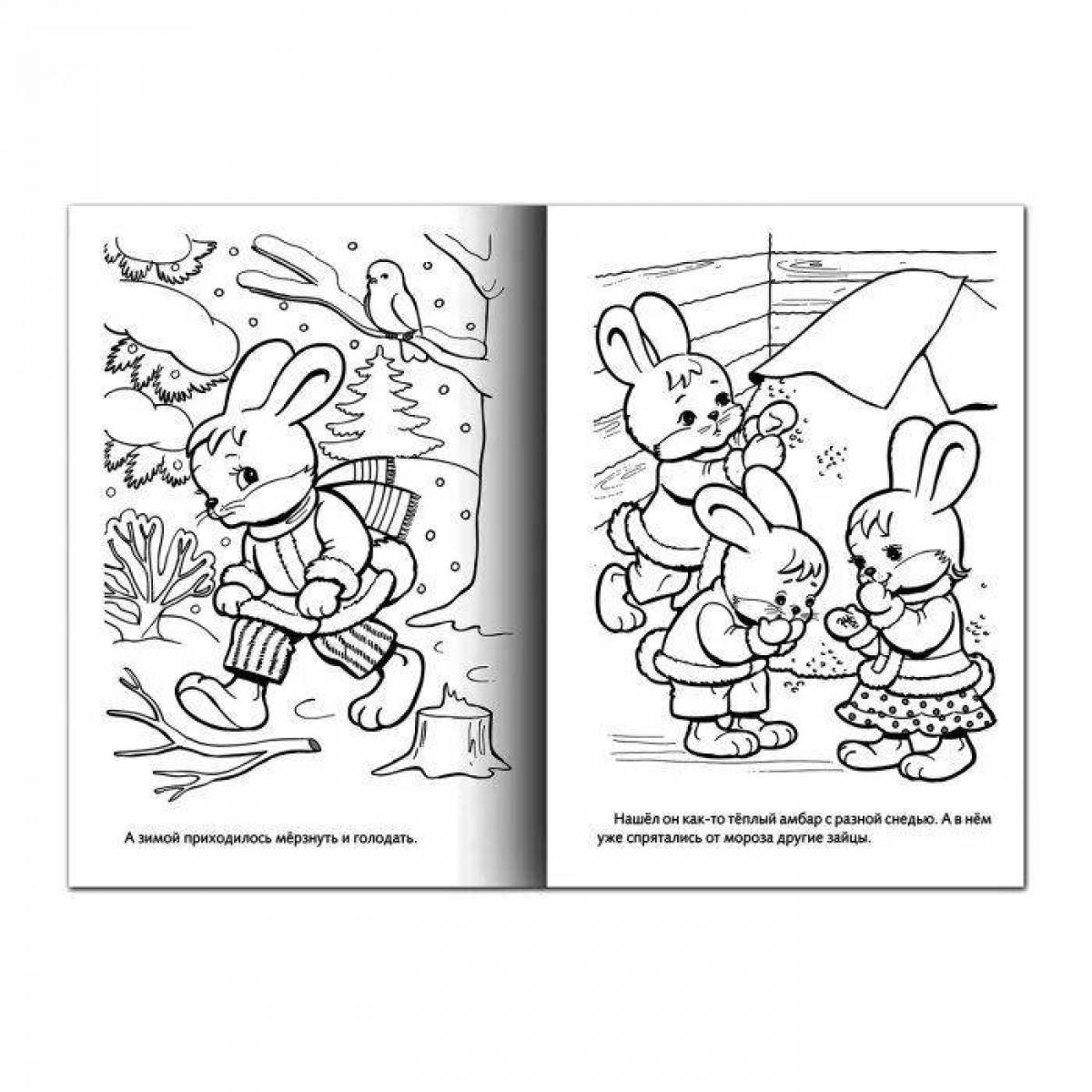 Dynamic bouncer hare coloring page