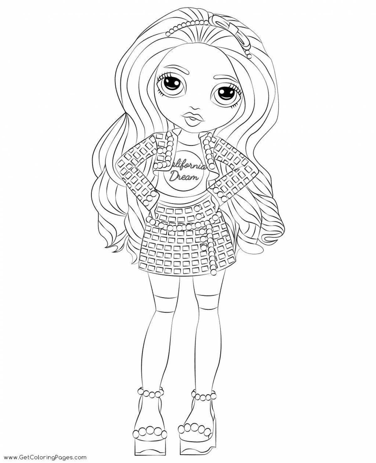 Shining rainbow coloring page