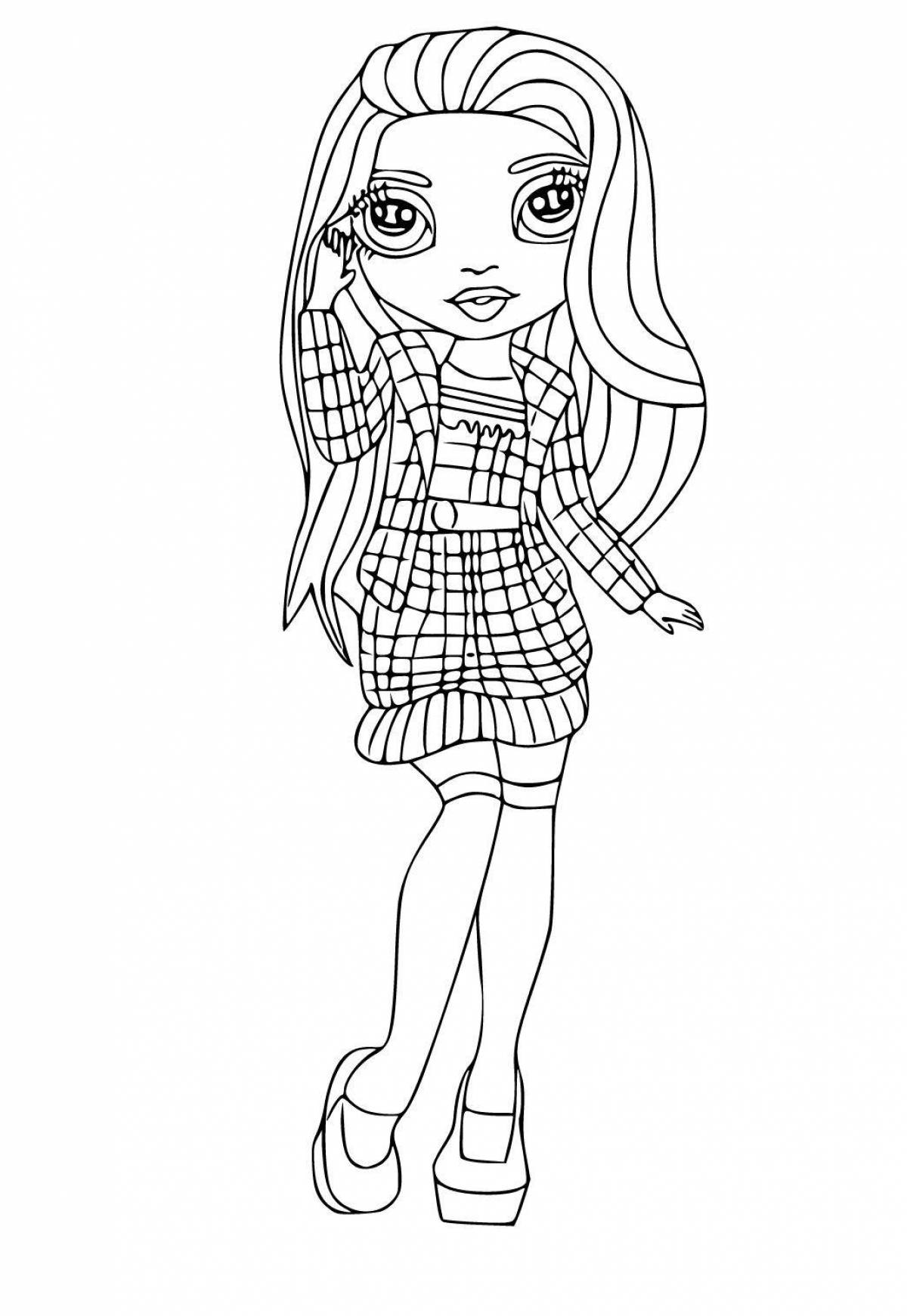 Rainbow high fun coloring page