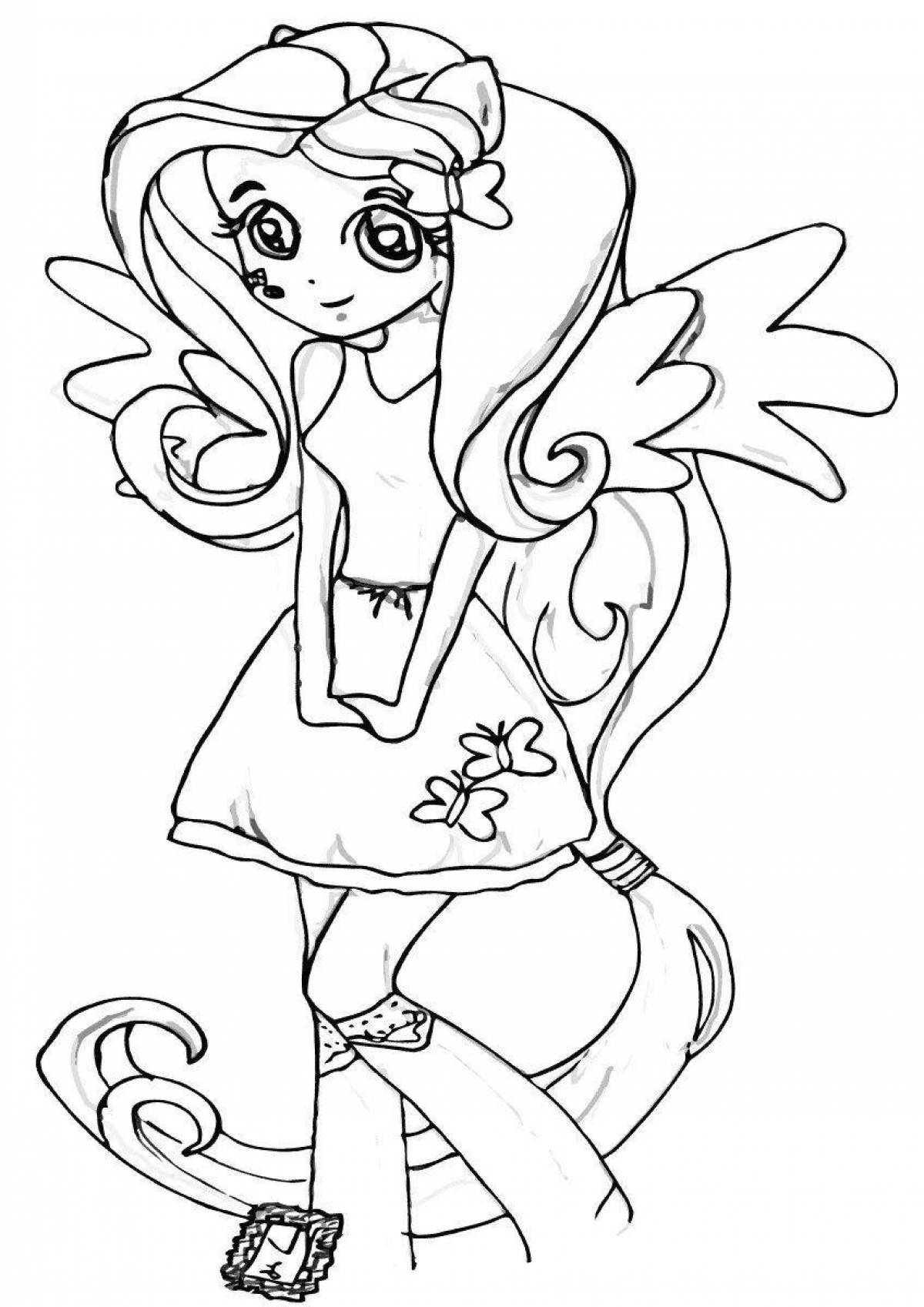 Amazing rainbow high coloring page