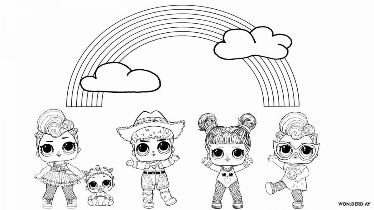 Glorious rainbow high coloring page