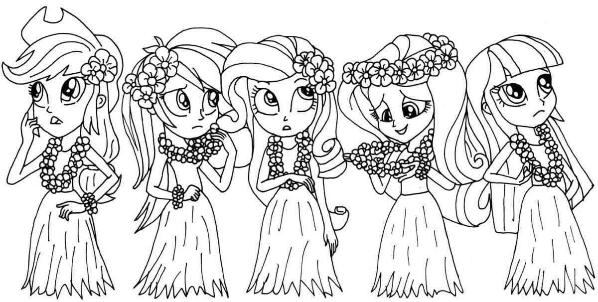 Lovely rainbow high coloring page