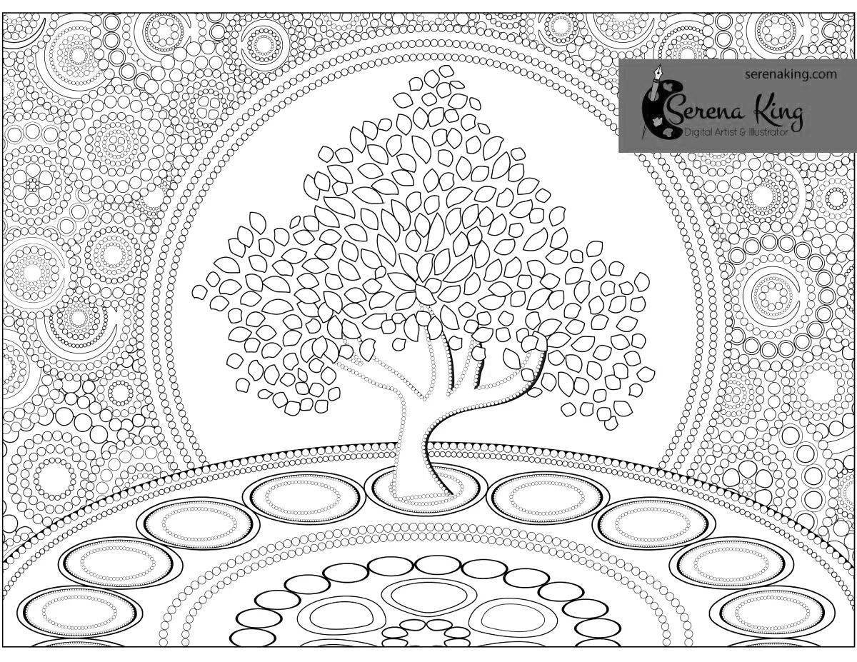 Сияющая раскраска дерево жизни