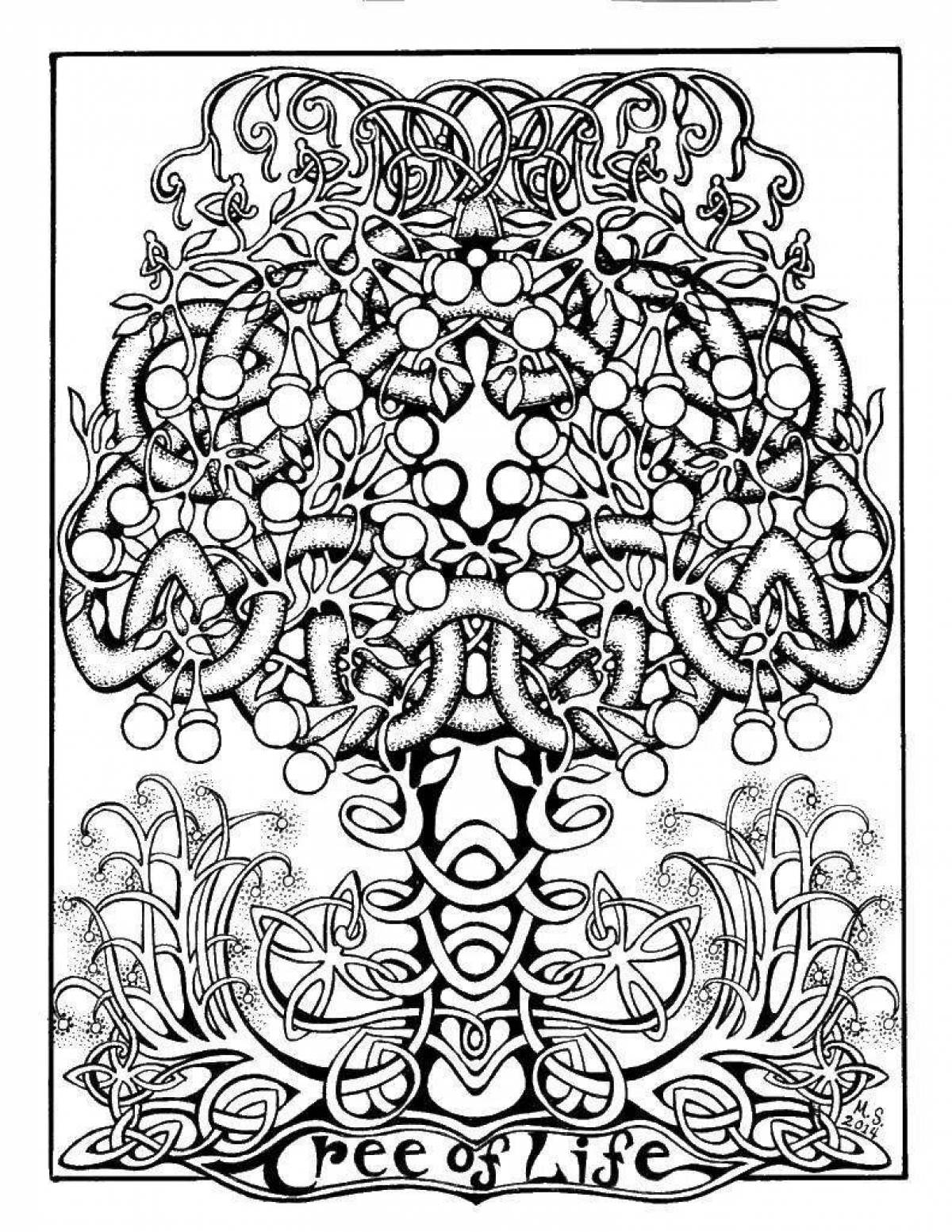 Exalted tree of life coloring page