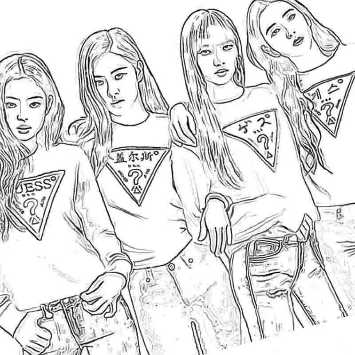 Раскраска Богатая раскраска черный розовый