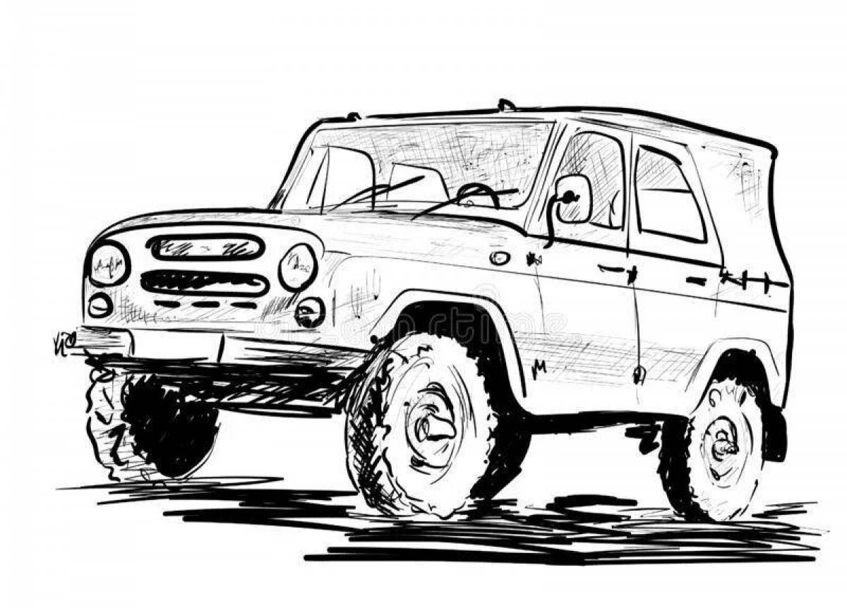 Awesome UAZ Hunter coloring book
