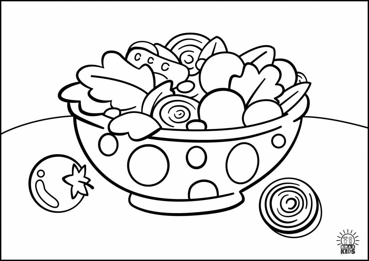 Coloring page joyful crab salad
