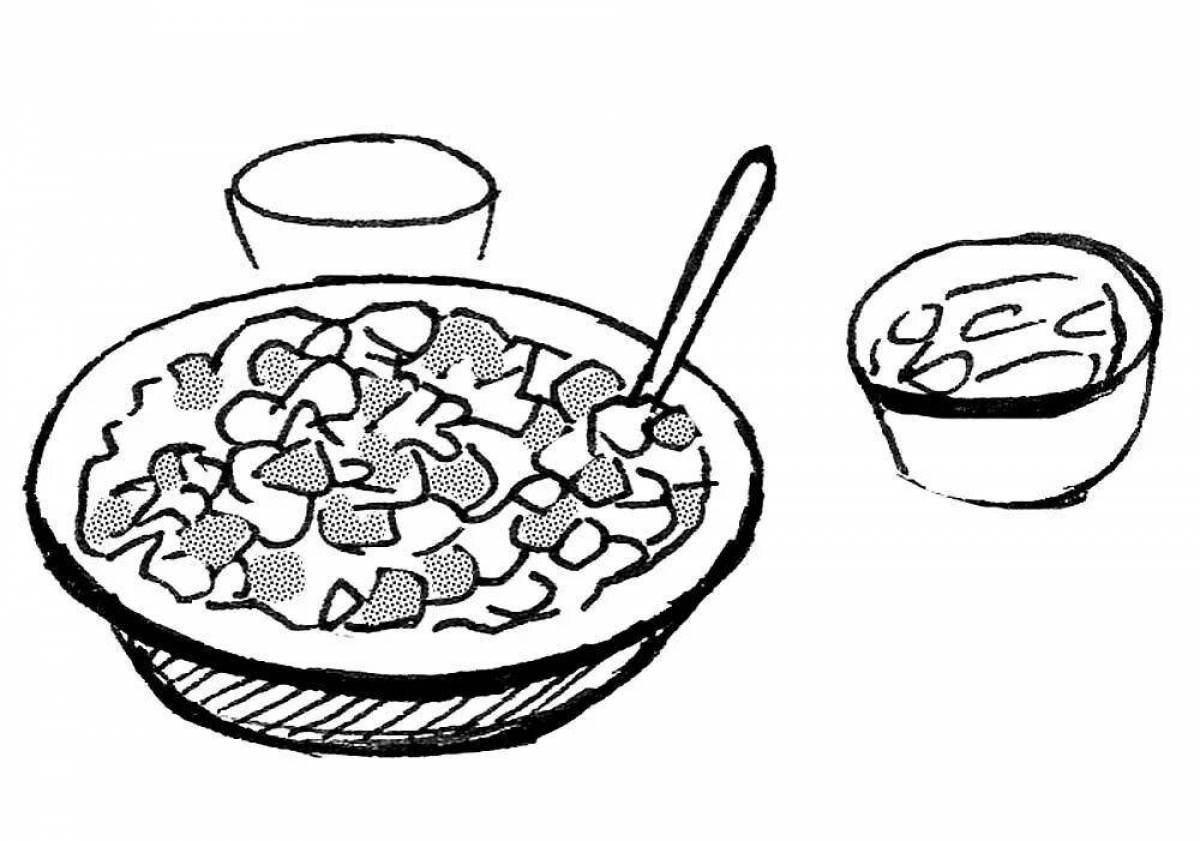 Delicious crab salad coloring page