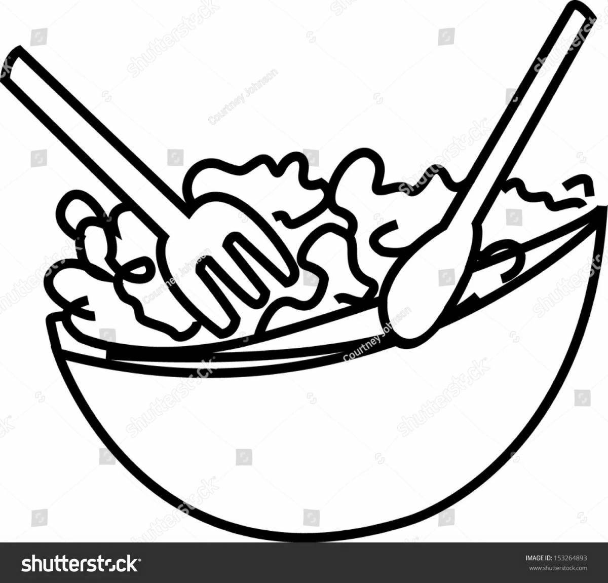 Spicy crab salad coloring page